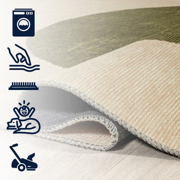 Cirkel Minimalist Geometric Dot Machine-washable Area Rug